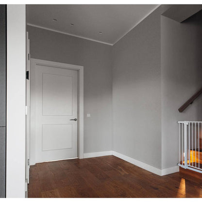 18 In. X 80 In. Right-Handed Solid Core White Primed Composite Single Prehung Interior Door Black Hinges