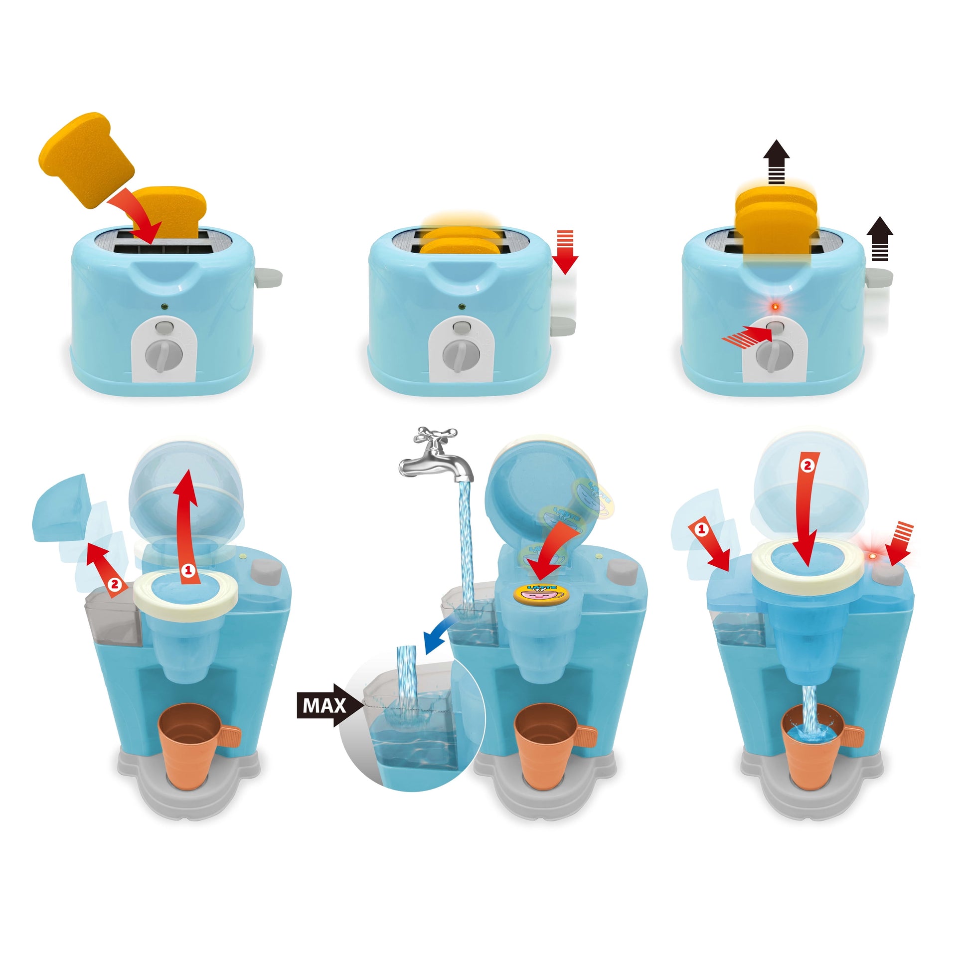 Electronic Kitchen Appliance Play Set - 26-Piece Toddler Toy Collection
