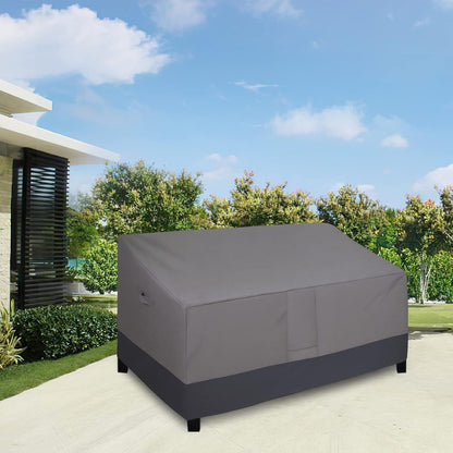 Waterproof Outdoor Couch Cover, Heavy Duty Deep 3-Seater Patio Sofa Cover, Windproof Outdoor Furniture Cover with Air Vent (88Wx40Dx33H Inch,Gray/Dark Gray)