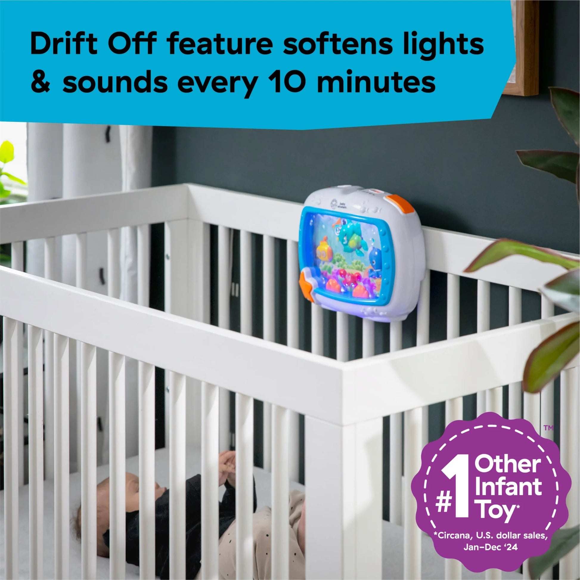Sea Dreams Soothing Sleep Sound Machine with White Noise and Remote Control for Infants and Children, Multicolor, Ages 0 Months and Up