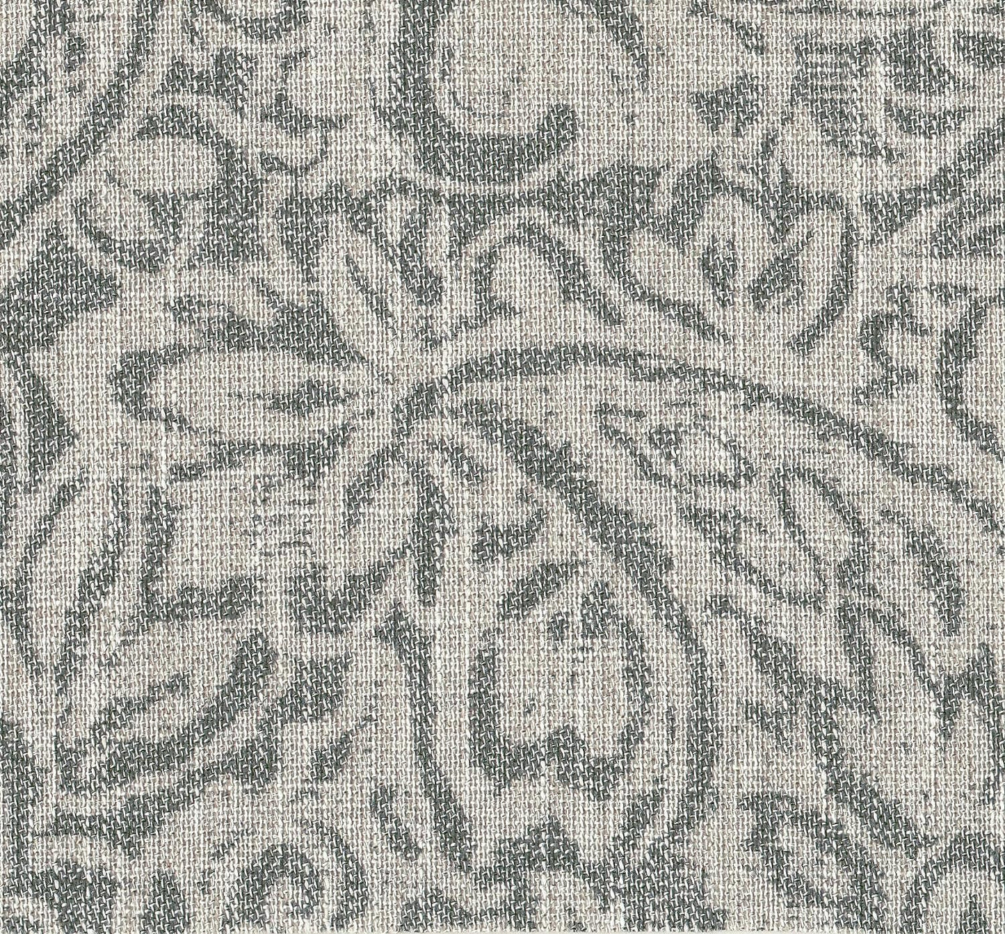 Upholstered Round Storage Ottoman for Living Room and Bedroom in Gray Floral Design