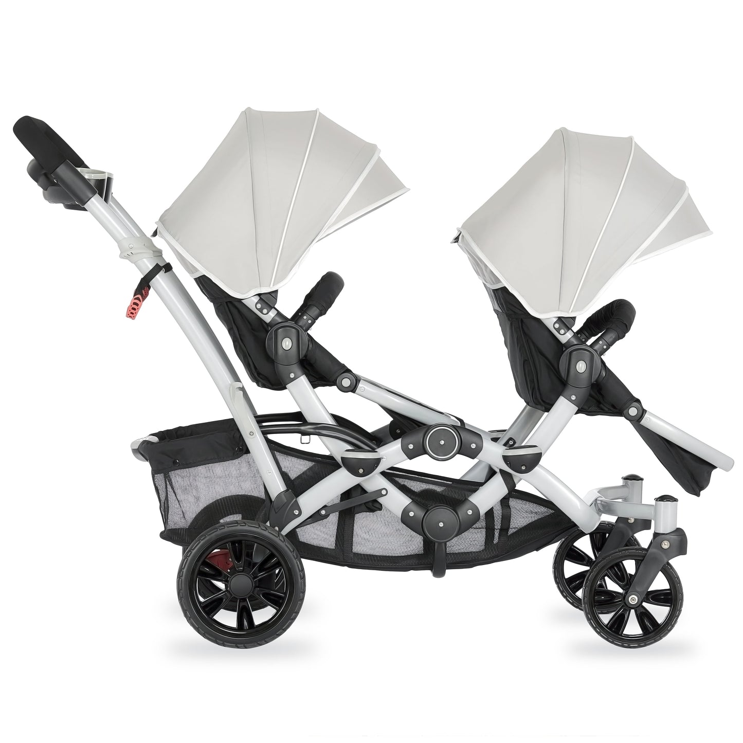 Track Tandem Stroller - Face-to-Face Design in Light Grey