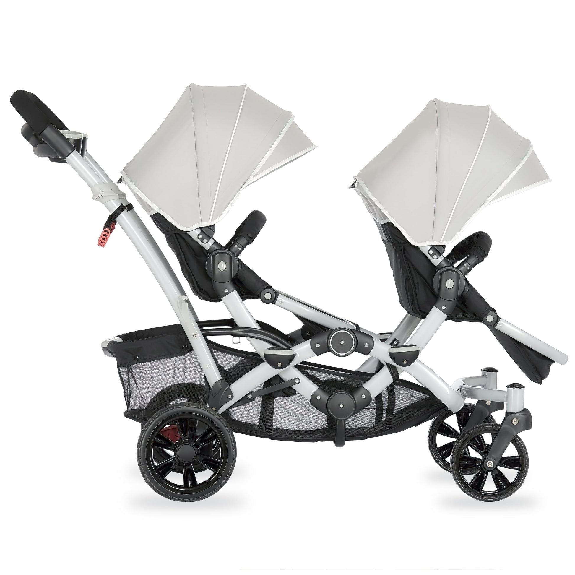Track Tandem Stroller - Face-to-Face Design in Light Grey