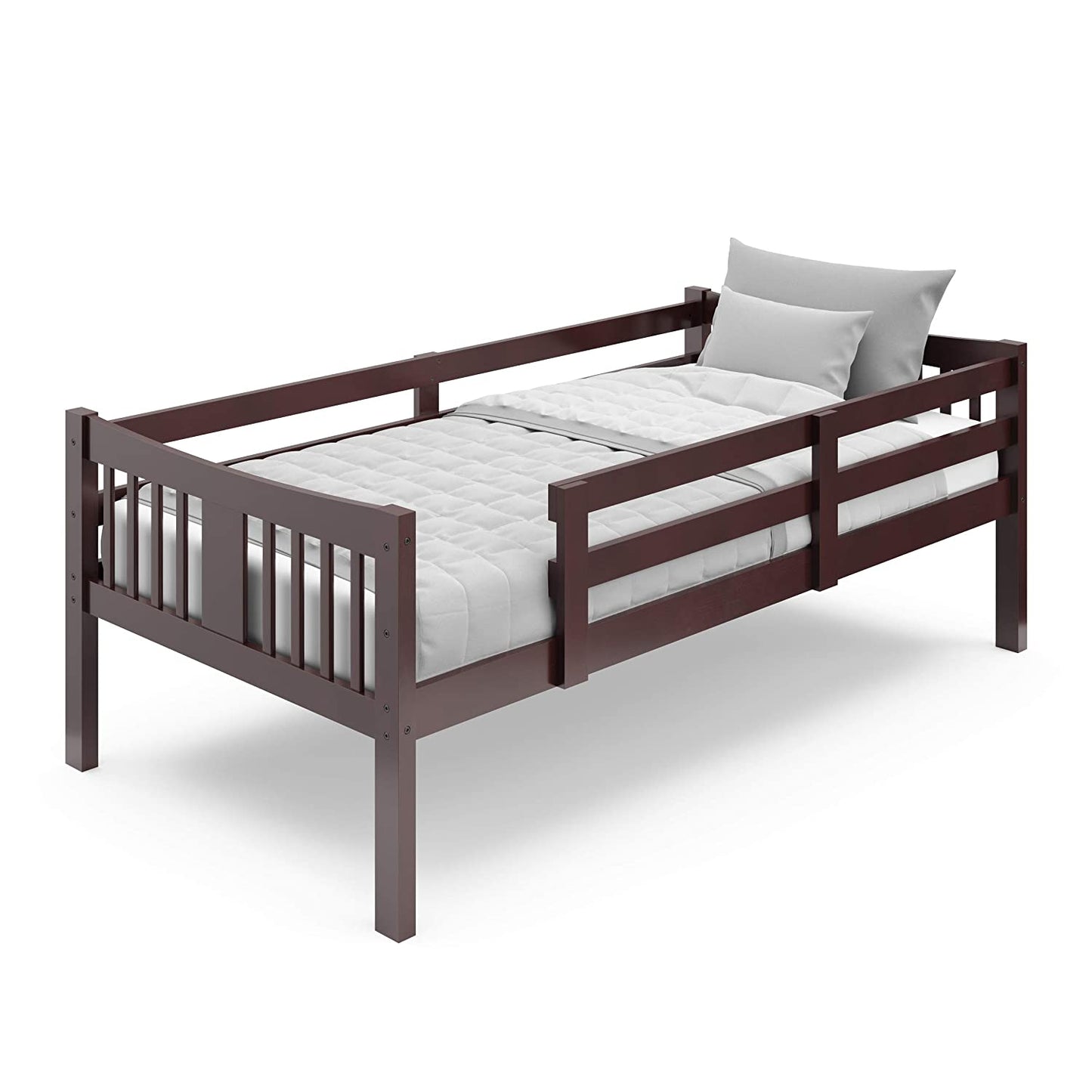 Caribou Twin over Twin Bunk Bed in Espresso - GREENGUARD Gold Certified, Convertible to Two Individual Twin Beds for Children