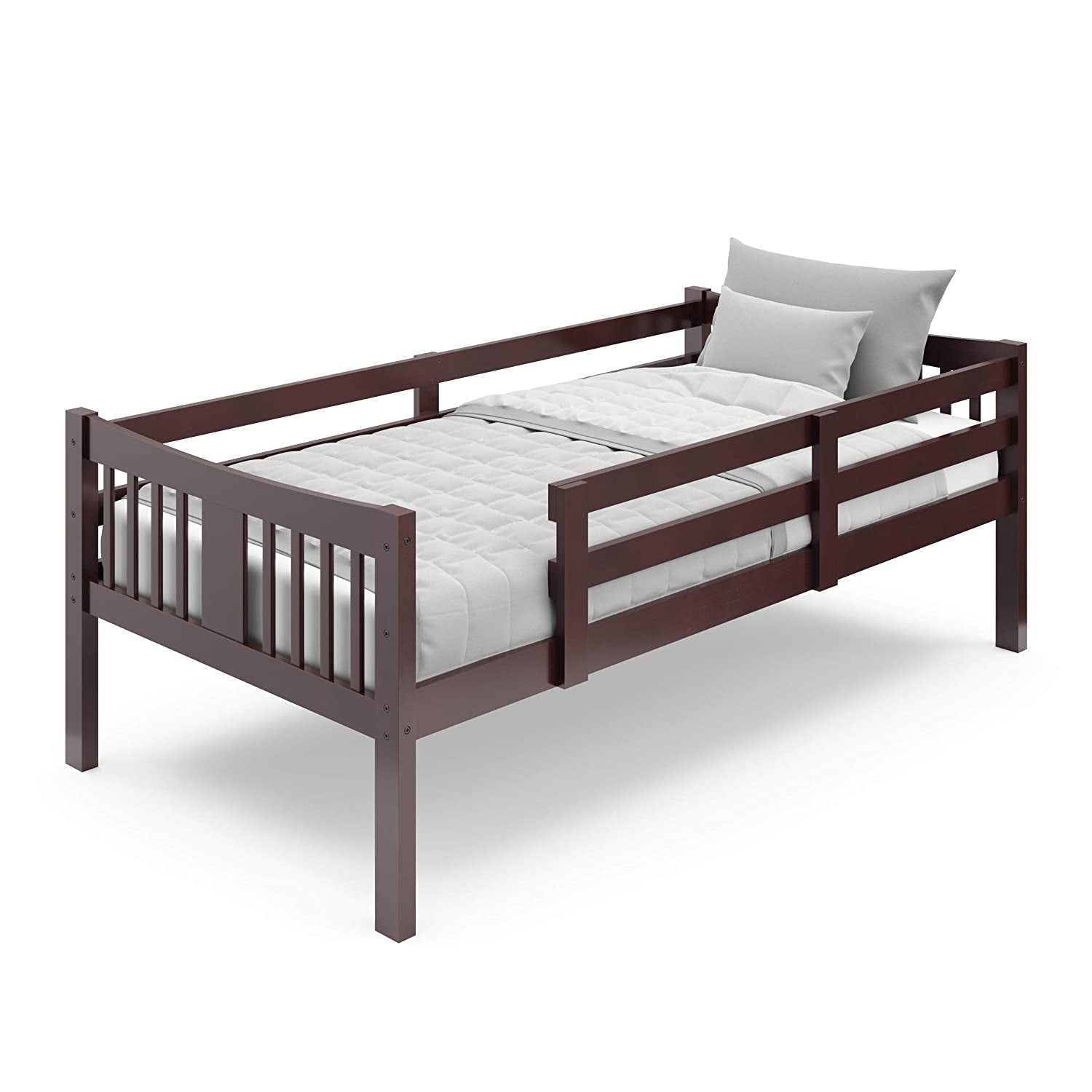 Caribou Twin over Twin Bunk Bed in Espresso - GREENGUARD Gold Certified, Convertible to Two Individual Twin Beds for Children