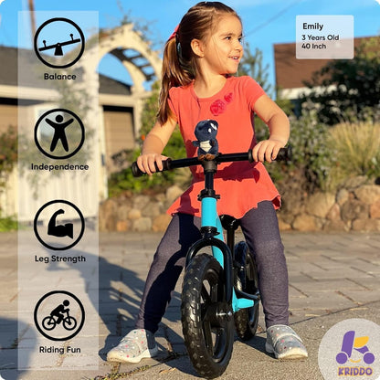 Toddler Balance Bike for Ages 2 to 5, Interactive Push Bicycle for Early Learning with Steady Balancing, Ideal Gift for Boys and Girls, Blue