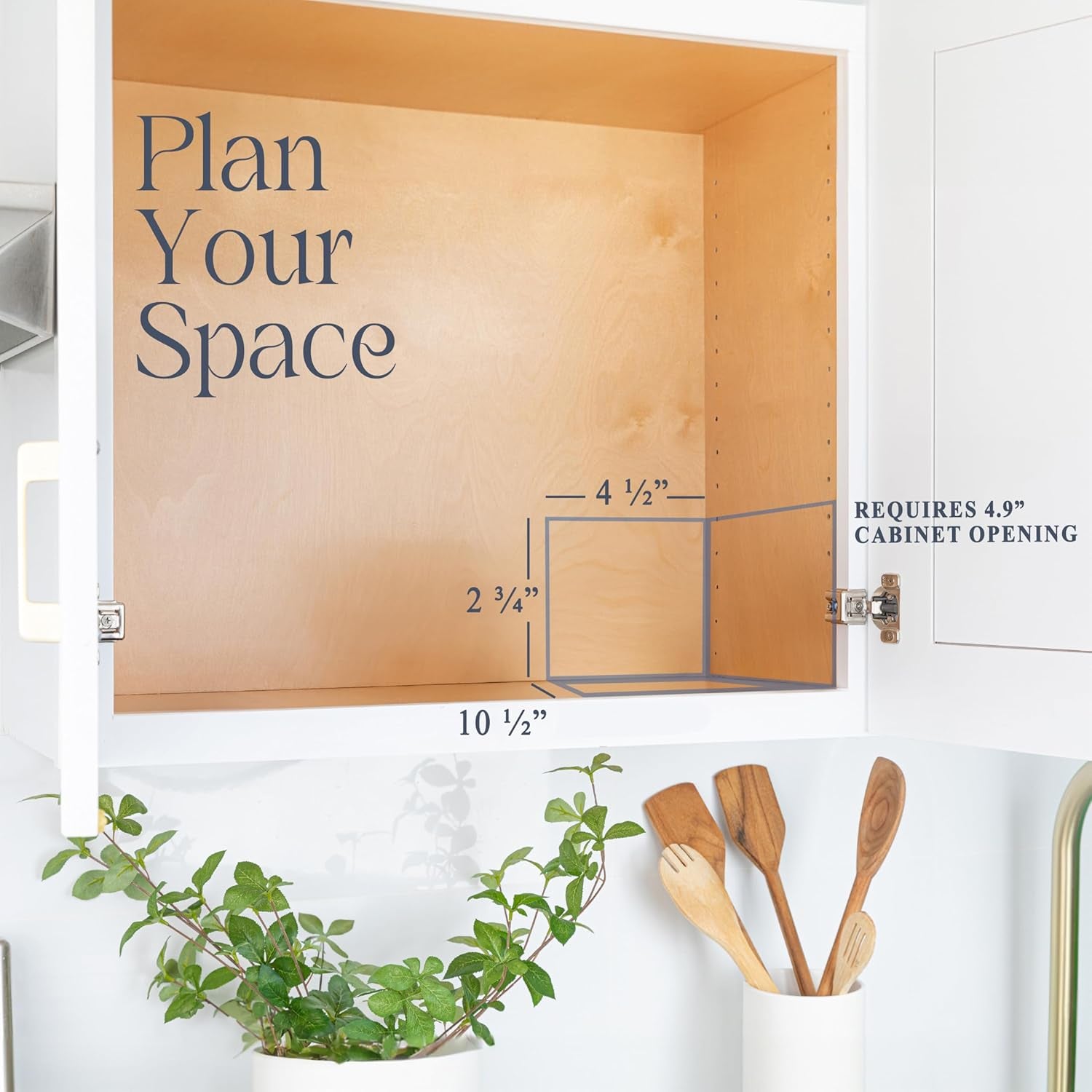 Pull Out Cabinet Organizer for Spices, Cans - Heavy Duty with Lifetime Limited Warranty- Pull Out Spice Rack- Cabinet Pull Out Shelf for Cans,Dishes, Etc, 4-1/2"W X 10-1/2"D X 2-3/4”H, Chrome