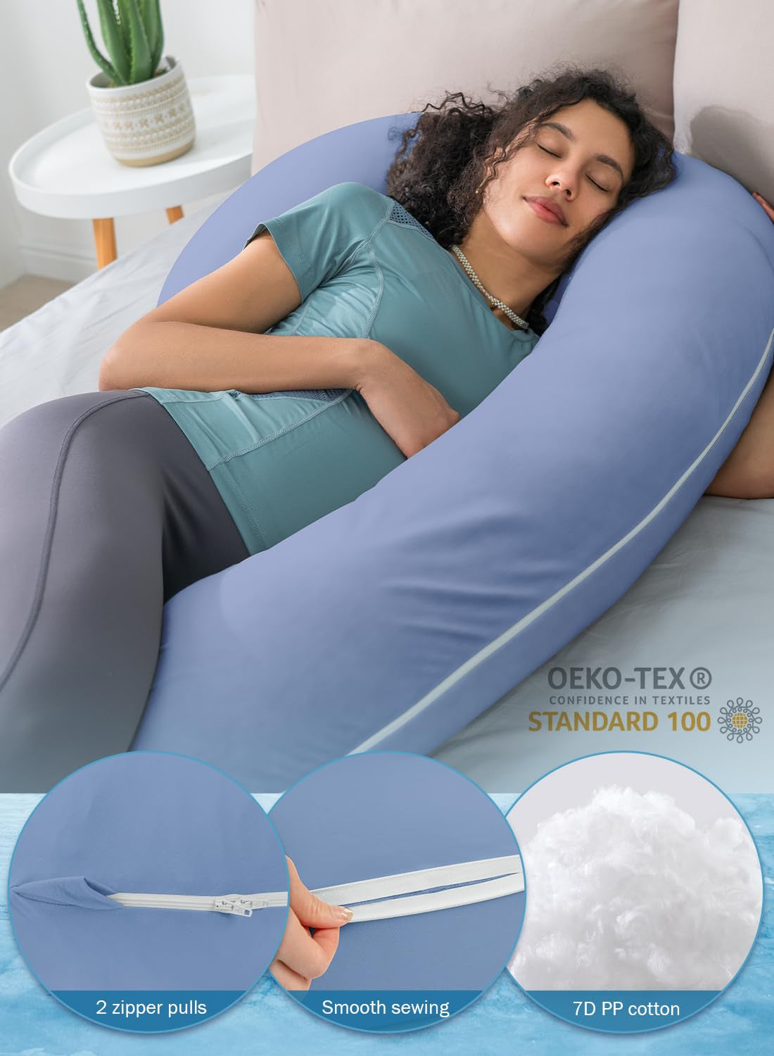 Cooling Maternity Pillow for Expecting Mothers - Blue