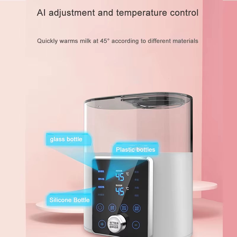 8-in-1 Professional Baby Bottle Warmer and Sterilizer with Timer for Breast Milk and Formula, Dual Bottle Capacity