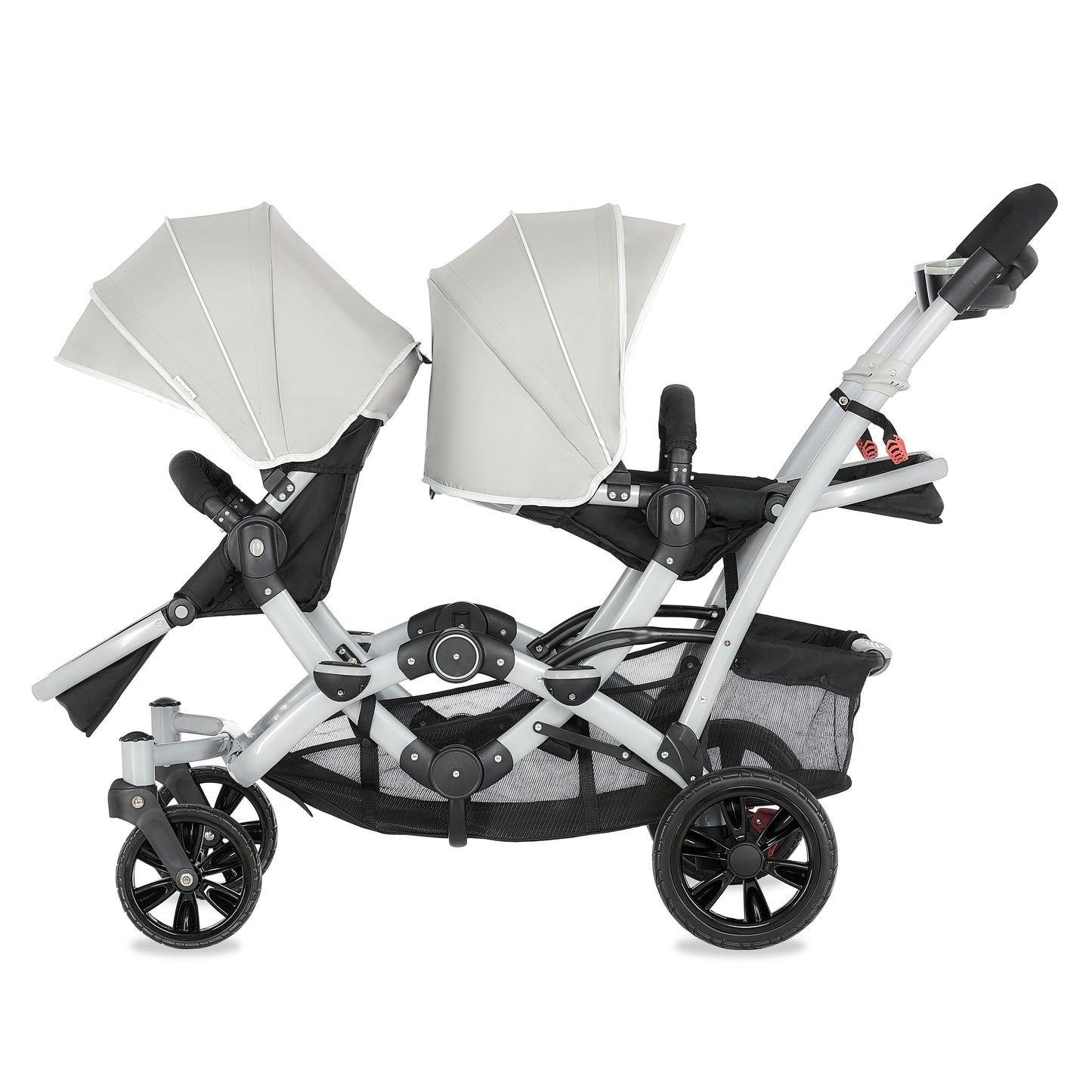 Track Tandem Stroller - Face-to-Face Design in Light Grey
