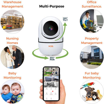 HDX Wi-Fi Pan & Tilt Smart Nursery Camera with Full HD Video, Night Vision, Motion Detection, Two-Way Audio, Remote Viewing, and Recording via Free App