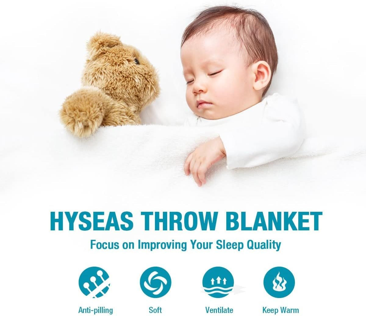 Purple Flannel Fleece Throw Blanket - Ultra-Soft Plush Microfiber Solid Blanket for Couch, Bed, Chair, and Sofa - Cozy Lightweight Design - 50x60 Inches