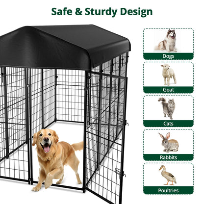 Pawgiant Oversized Large Dog Kennel Outdoor Anti-Uv Dog Playpen House Fence Pet Crate US