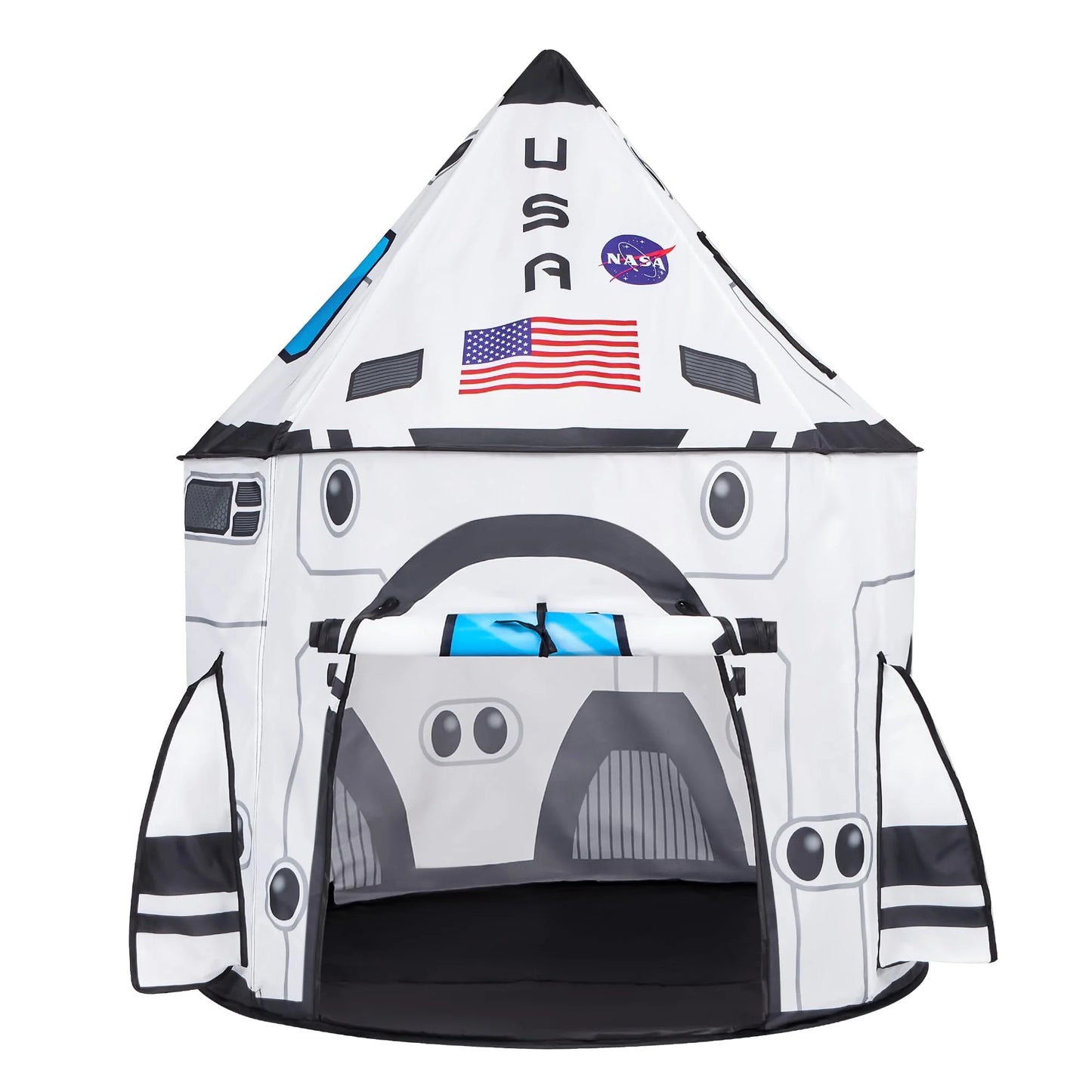 Rocket Ship Pop-Up Play Tent for Kids - Indoor and Outdoor Spaceship Playhouse Set