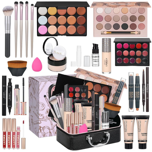 All in One Makeup Kit for Women Multi-Purpose Makeup Set - Eyeshadow Palette, Concealer Foundation Adult Professional and Beginner Portable Full Trunk Makeup Kits Women'S Full Kit