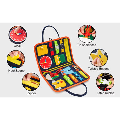 Montessori-Inspired Educational Busy Board for Toddlers Aged 2-4, Ideal for Preschool Learning for Both Boys and Girls