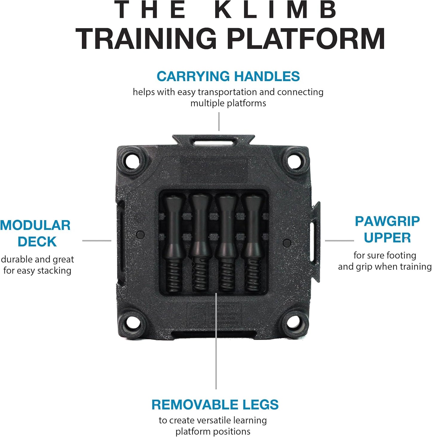 Pet Products KLIMB Dog Training Platform and Agility System, Durable and Portable for Indoor or Outdoor Use, Made in the USA, Black