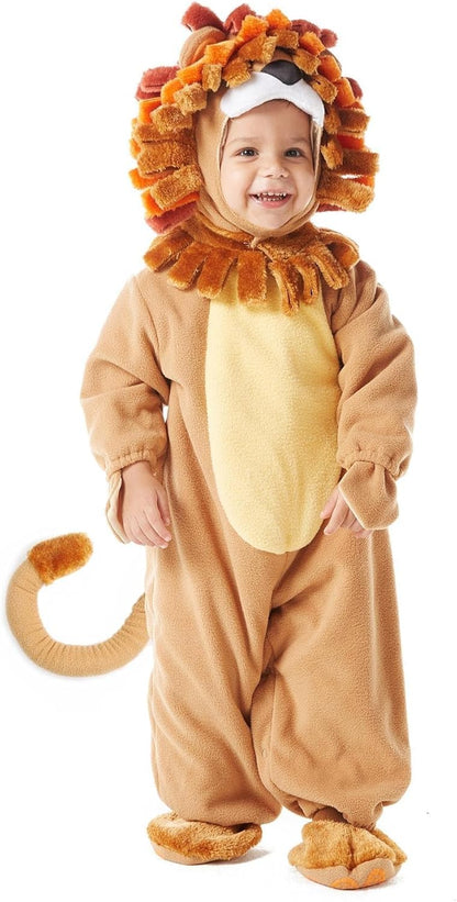 Toddler Lion Costume with Toy Zebra for Halloween Dress-Up Party