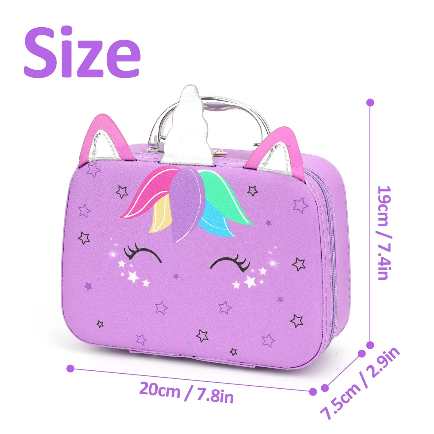 Kids Washable Makeup Set with Un-Icorn Case for Girl Birthday Gift Toy for 3-12 Year Old