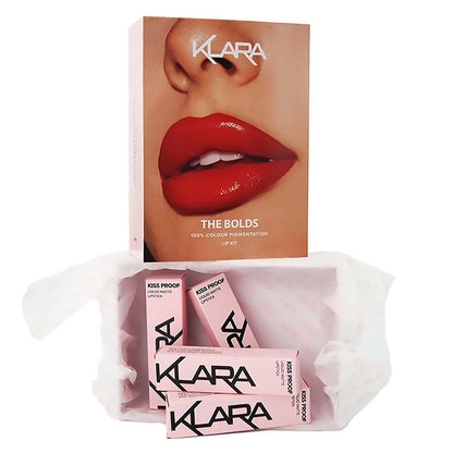 the Bolds Lip Kit - Matte Lipstick for Women - Kiss Proof Liquid Lipstick - Elevate Your Lip Makeup with Vibrant Colors - 4 Pc