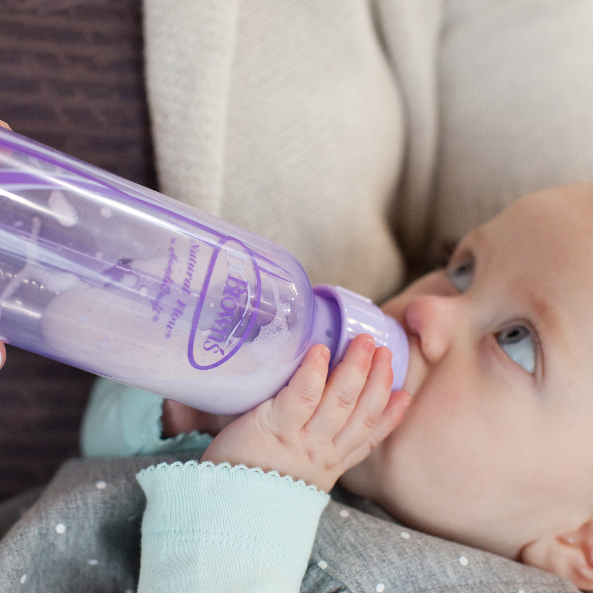 Natural Flow Anti-Colic Options+ Narrow Baby Bottles, Purple, 8 oz, Slow Flow, Suitable for Newborns, Set of 3