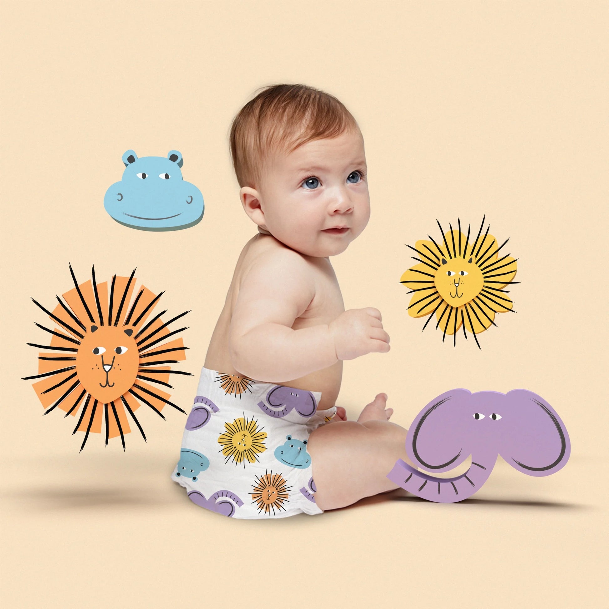 Premium Multicolor Newborn Baby Diapers - 76 Count Pack