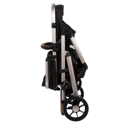 6-in-1 Modular Travel System for Infants and Toddlers in Black and Gold, Unisex Design