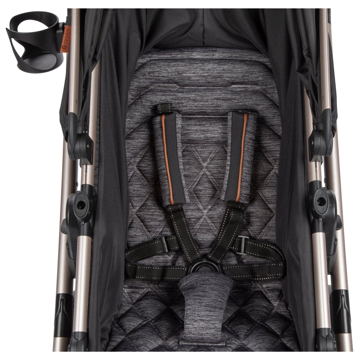 6-in-1 Modular Travel System for Infants and Toddlers in Black and Gold, Unisex Design
