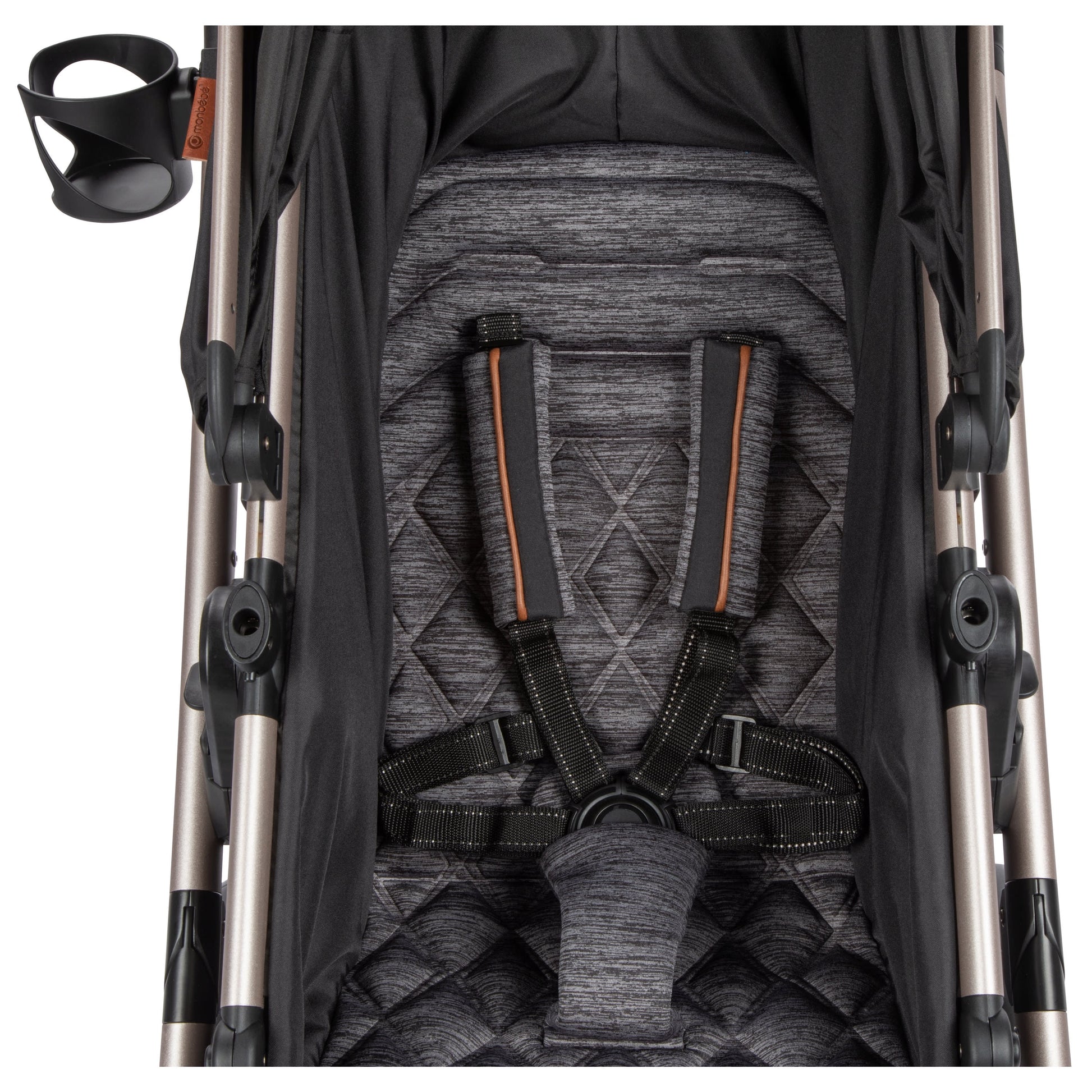 6-in-1 Modular Travel System for Infants and Toddlers in Black and Gold, Unisex Design