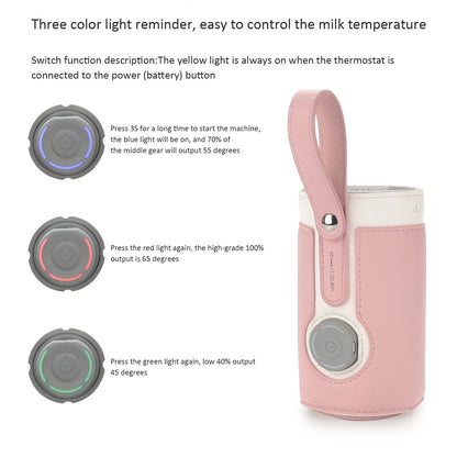 Intelligent Portable Bottle Warmer with Fast Charging and 3-Speed Temperature Control - Pink
