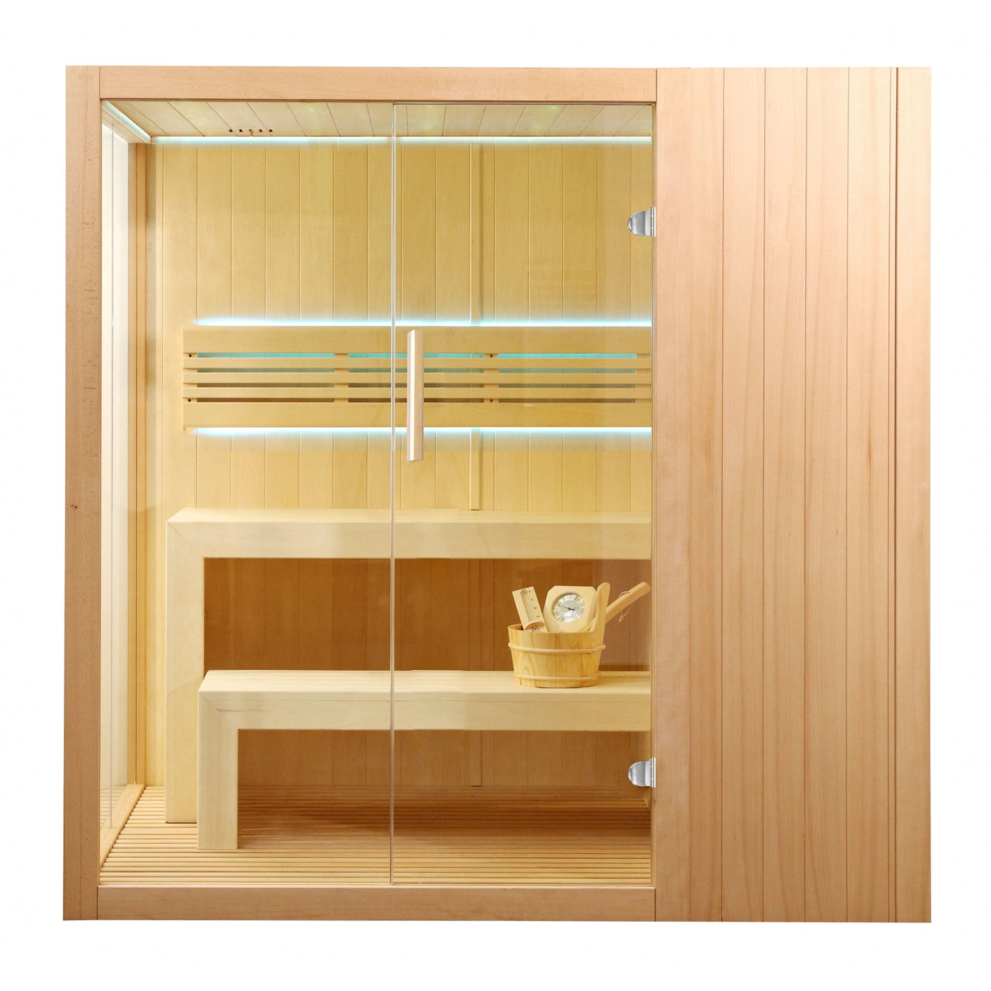 Canadian Hemlock Indoor Wet-Dry Sauna for 4-6 Persons with 4.5 kW UL Certified Heater