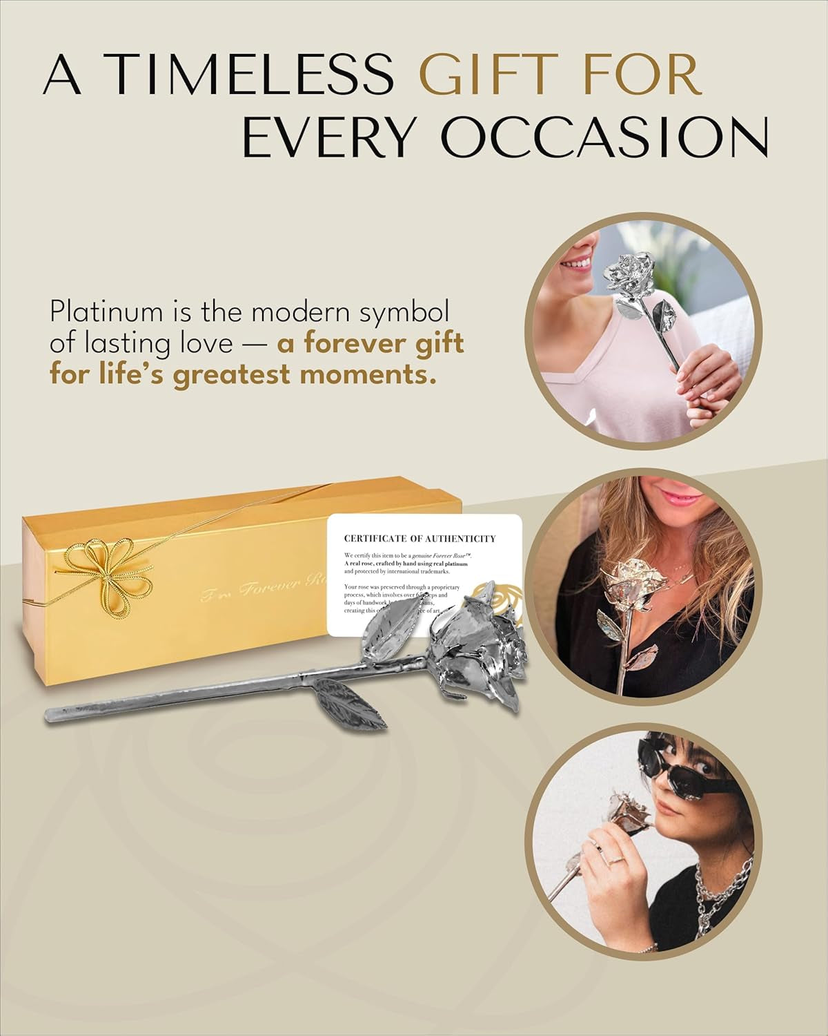Platinum-Dipped Real Rose in Luxury Gold Gift Box - Handcrafted Preserved Keepsake for Anniversaries, Valentine's Day, or Birthdays