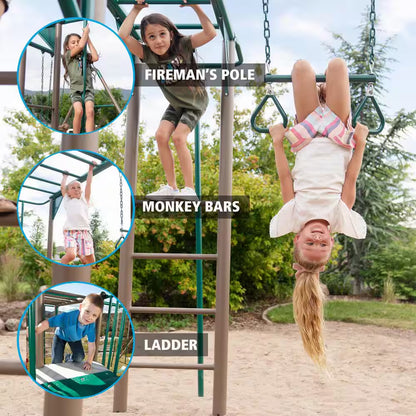 Earthtone Colors Monkey Bar Adventure Swing Set