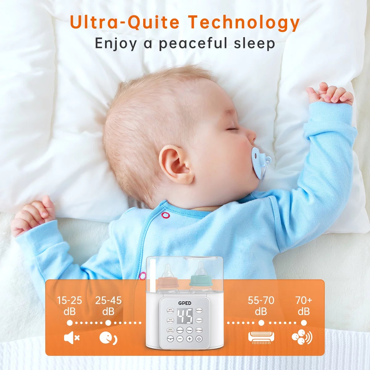 Multifunctional 9-in-1 Baby Bottle Warmer and Food Heater with Defrost Function, Dual Capacity, Programmable Timer, and 24-Hour Temperature Control for Breast Milk and Formula, BPA-Free with LCD Display