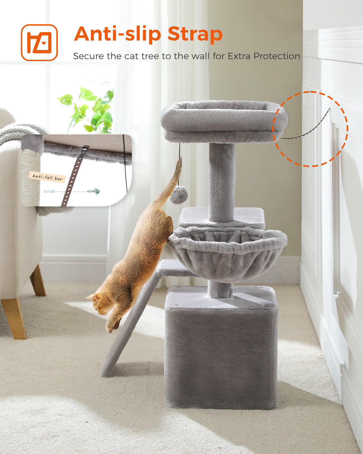PAWZ Road Compact Cat Tree Tower with Scratching Post and Board for Kittens