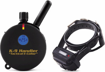 K9 Tactical Dog Handler with Remote, 100 Levels Humane Stimulation, Pavlovian Tone, Waterproof, Odorproof Biothane Bungee Collar, Night Light, Rechargeable, 3/4 Mile 1 Dog, 33" Collar, Black