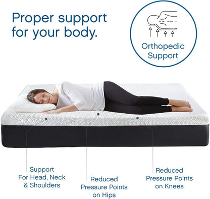 12 Inch Full Size Mattress Memory Foam Medium Firm, Gel Memory Foam Mattress Full Matress Cooling, Made in the USA, 12" Depth with Pressure Relief, Certipur-Us Certified No Fiberglass, Bed