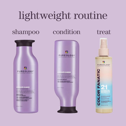 Hydrate Sheer Conditioner - Lightweight Hydrating Conditioner for Fine or Dry Color-Treated Hair, Silicone-Free & Vegan
