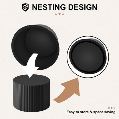 Nesting Coffee Table Set of 2,Modern round End Table for Living Room, Apartment,Black