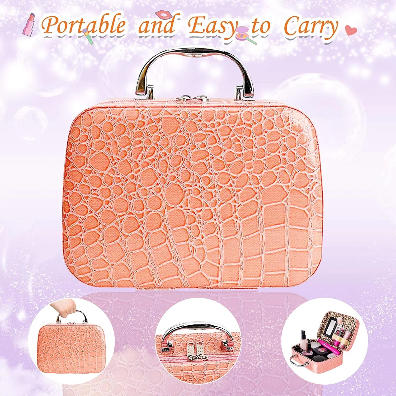 Kids Makeup Kit for Girl with Make up Remover - Non Toxic Play Princess Cosmetic Set - Ideal Birthday for Little Girls Ages 3+Year Old Children (Not Real Makeup)