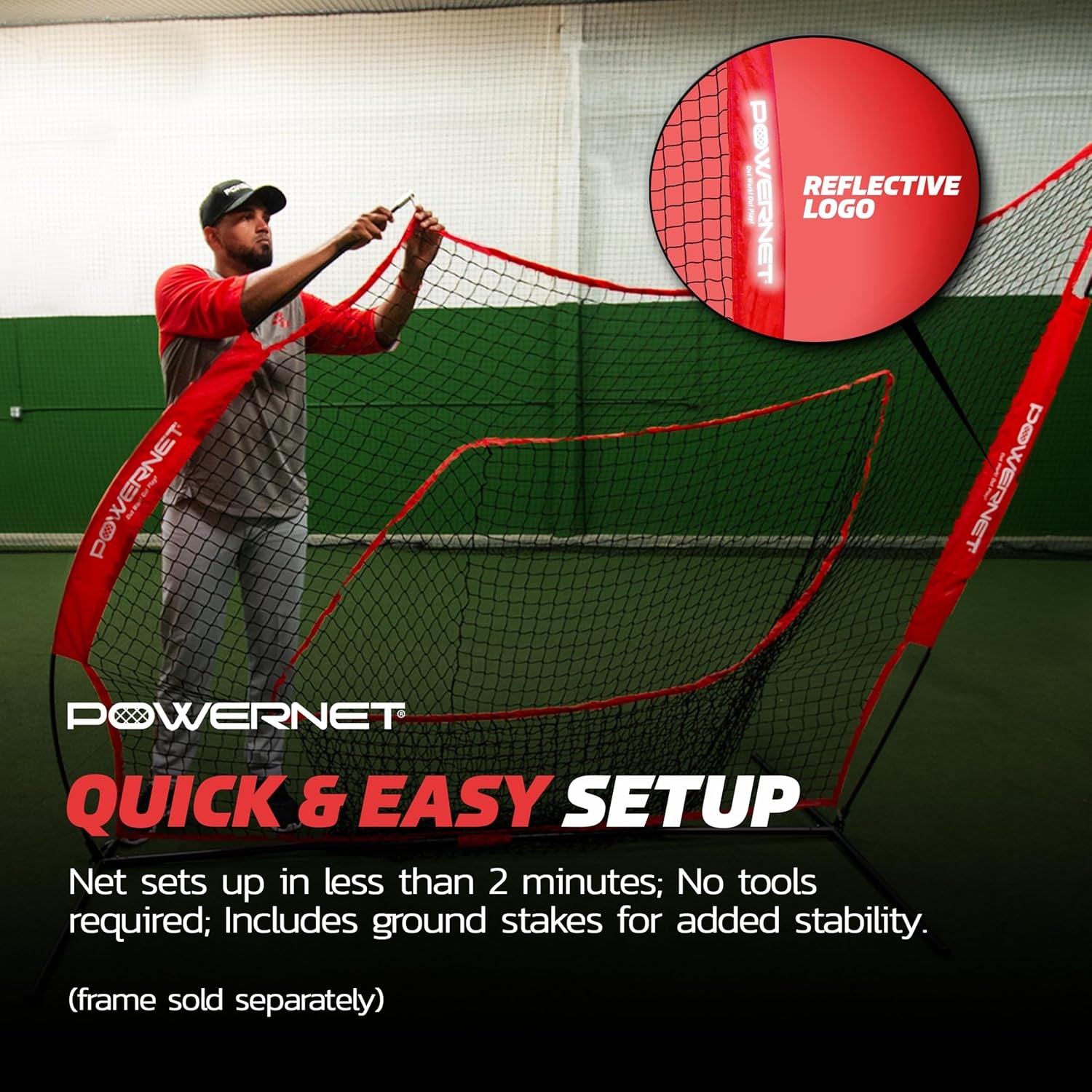 7x7 Baseball and Softball Practice Net with Accessories for Pitching, Batting, and Fielding, Including Ball Caddy, Weighted Baseballs, and Tee