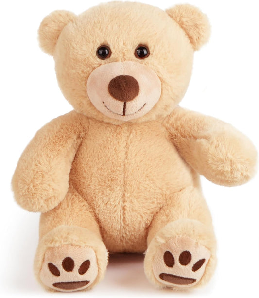 10-Inch Brown Teddy Bear Plush Toy - Soft Stuffed Animal Gift for Babies, Toddlers, and Special Occasions such as Baby Showers and Easter Decorations