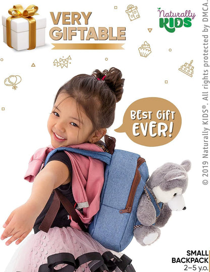 Wolf-Themed Backpack and Plush Toys for Children Aged 2-5 Years