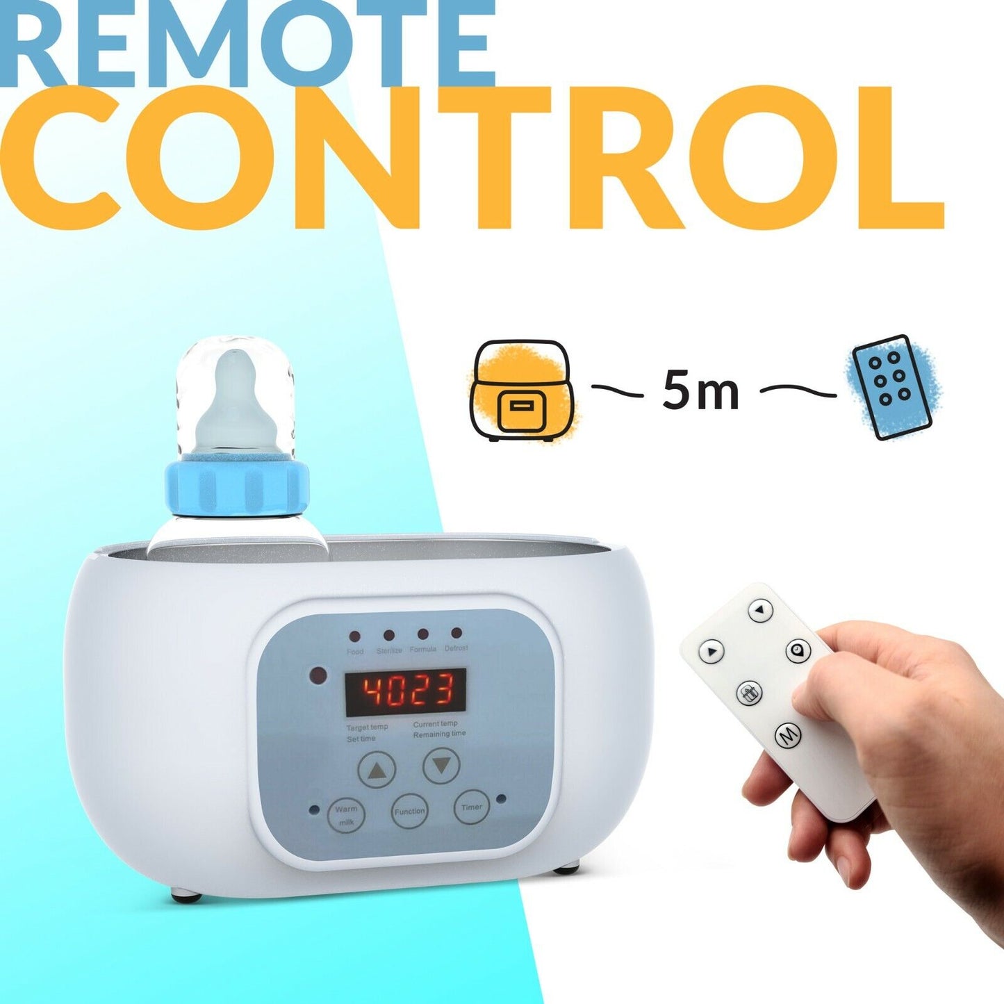 Remote-Controlled Baby Bottle Warmer and Formula Sterilizer – Perfect Gift for New Parents