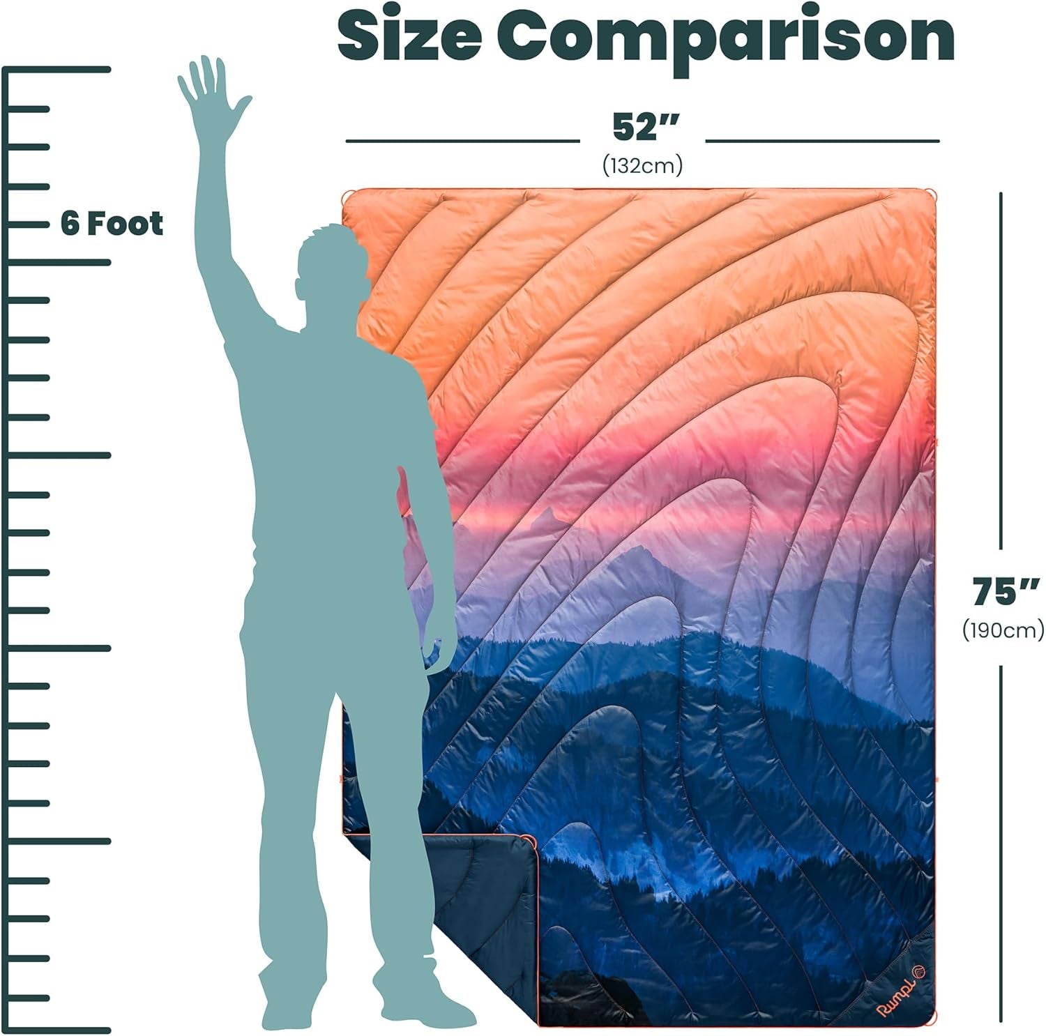Original Puffy V2 Alpenglow - Warm, Water-Resistant Camping Blanket with 100% Recycled Synthetic Insulation, 52" x 75