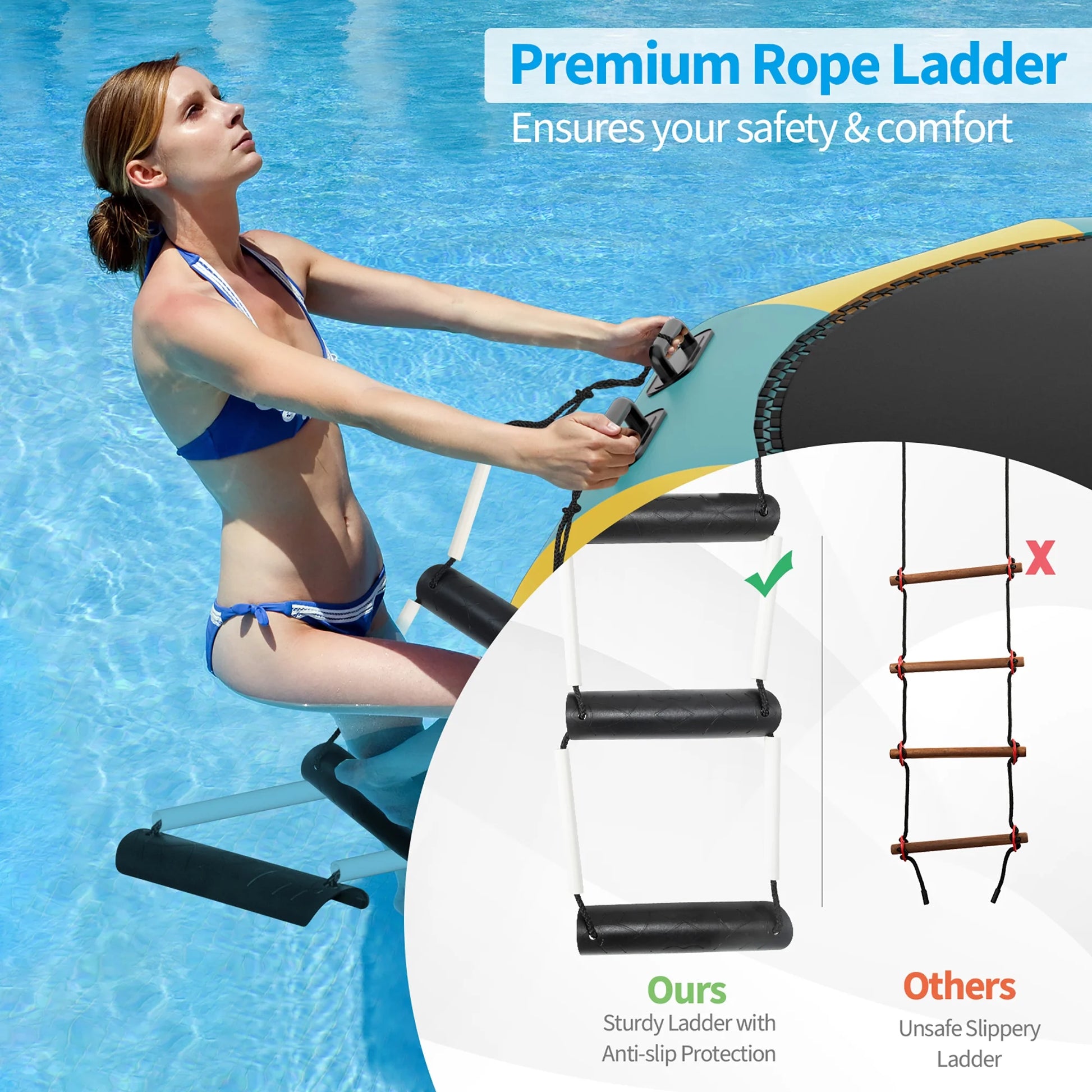 Goplus 12FT Inflatable Water Bouncer Splash Padded Water Trampoline