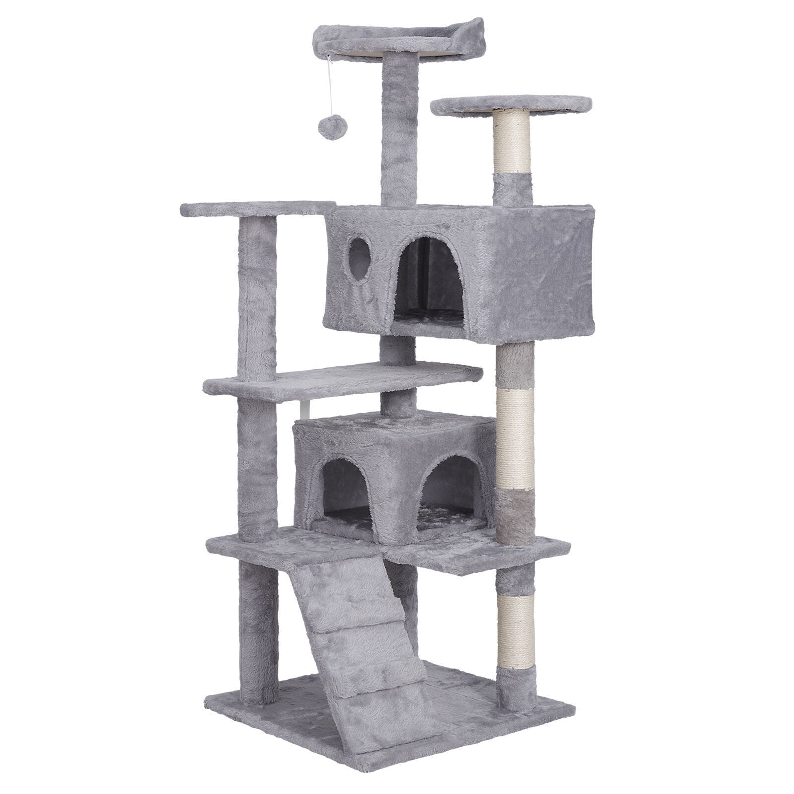 55-Inch Multi-Level Cat Tree Tower Activity Center with Condo - Available in 6 Colors