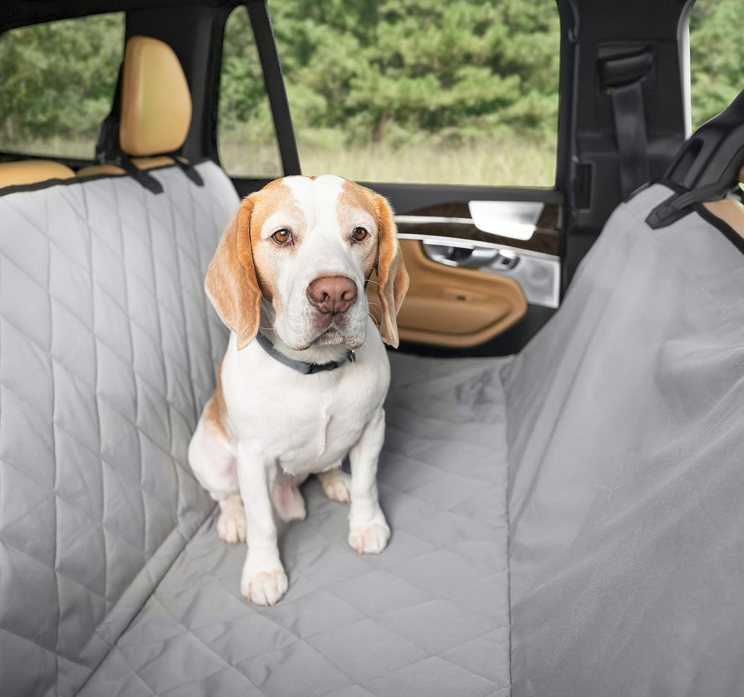 Premium Rear Car Seat Protector W/Hammock | Washable & Waterproof Back Seat Dog Cover for Car, Truck, & SUV | Nonslip, Tear Resistant Pet Seat Cover | X-Large Grey