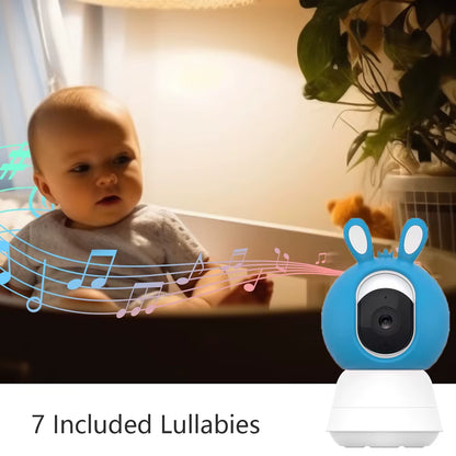2K 4MP Tuya Smart Baby Monitor with 5-Inch Portable Display, Remote App Control, Cry Detection, Auto Night Vision, and Nanny Features