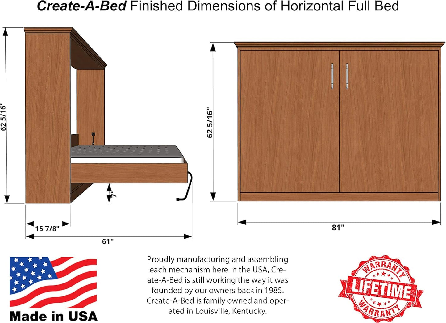 Deluxe Horizontal Full-Size Murphy Bed Kit